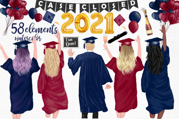 Beautiful Watercolor Graduation Clipart for Creative Projects