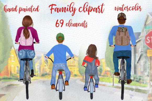 Bicycle Clipart Family Riding Bicycles: Creative Uses