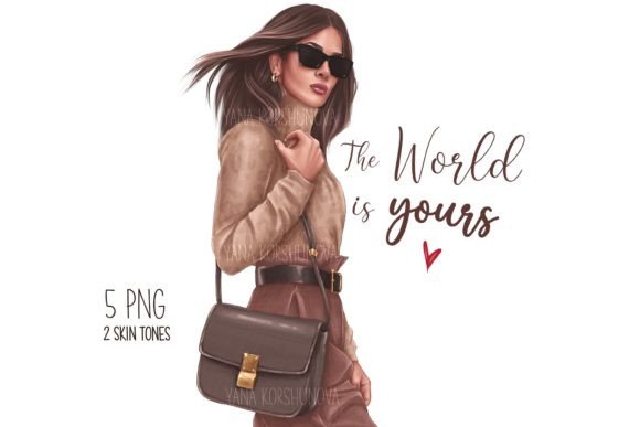 Boss Girl Clipart: Fashion Girl Clipart for Bold Brands