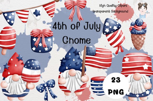 Charming 4th of July Gnomes: Festive Design Elements