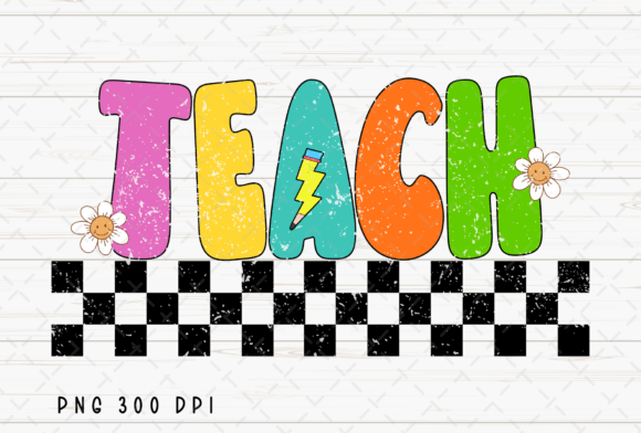 Checkered Retro Teach Teacher Distressed: A Font with Classroom Charm