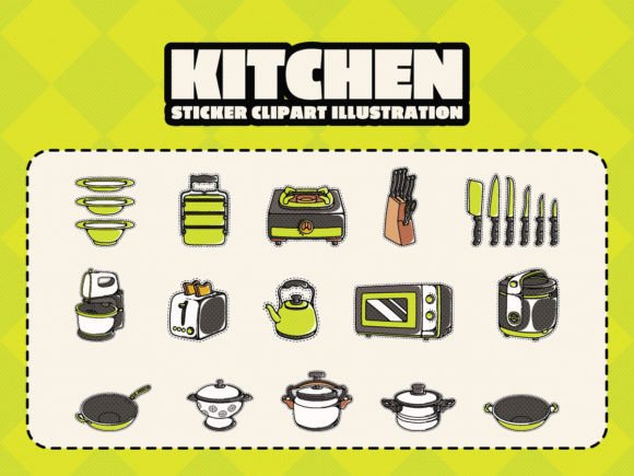 Cute Kitchen Tools Clipart Sticker: Your Recipe for Creative Success
