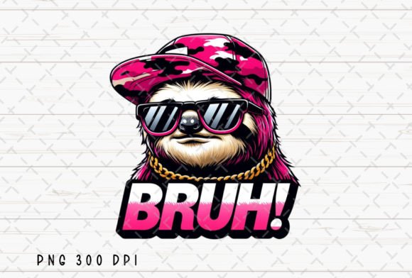 Cute Sloth Funny Bruh Girls Kids PNG: A Designer's Playful Asset