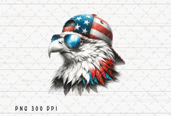 Eagle Patriotic 4th July USA Flag PNG: A Bold Design Asset for Independence Day