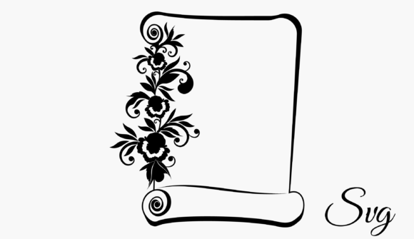 Floral Scrol: A Vintage SVG Element for Timeless Design