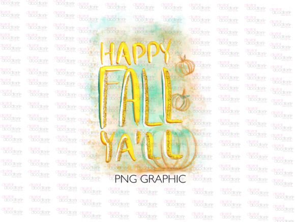 Happy Fall Y'all Watercolor Graphic: Your Autumn Design Essential
