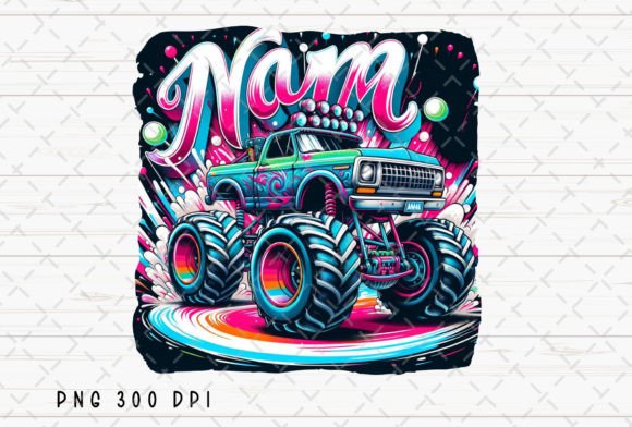 Nana Monster Truck Girl Kids Vehicle PNG: Bold Graphics