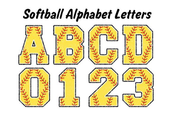 Retro Softball Alphabet Letter PNG: Your DIY Design MVP