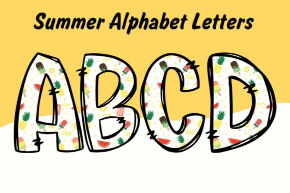 Summer Ice Cream Alphabet Sublimation: Design Any Word
