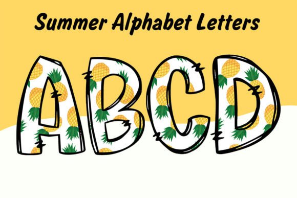 Summer Pineapple Alphabet Sublimation: Your Go-To Tropical Design Asset