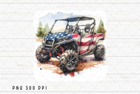 UTV Watercolor USA Flag 4th of July PNG: A Creative Asset for Patriotic Projects