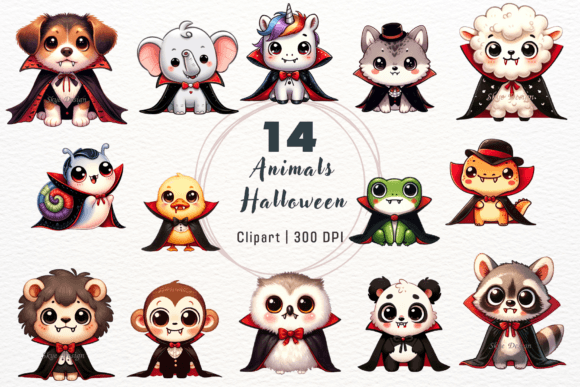 Watercolor Animals Halloween Clipart: A Designer's Gothic Toolkit