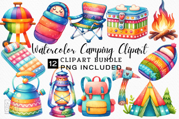 Watercolor Travel Camping Clipart: Capture Adventure in Your Designs